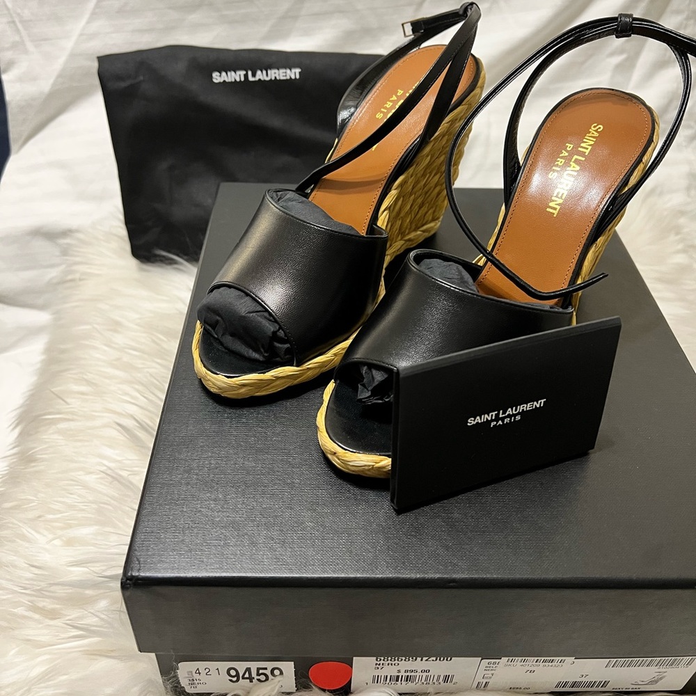 Saint Laurent YSL Nero Wedges size 7